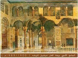 لوحة الجامع الاموي بدمشق للفنان ميشيل كرشة