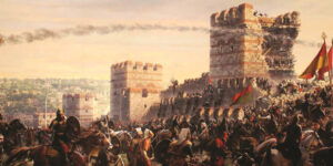 القسطنطينية عاصمة الامبراطورية الرومية من 320-1453 وقت استشهادها بيد الغزاة العثمانيين