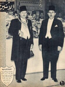 الملك فاروق و الرئيس #شكري_القوتلي على غلاف مجلة الاثنين و الدنيا عام 1945