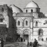 رسم لكنيسة القيامة في القدس في القرن التاسع عشر